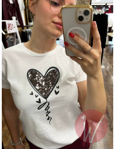 T-Shirt Paillettes Heart